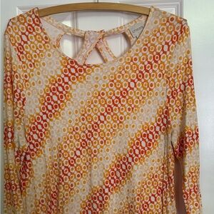 Chico's Vibrant Orange and Yellow Long Sleeve Top
